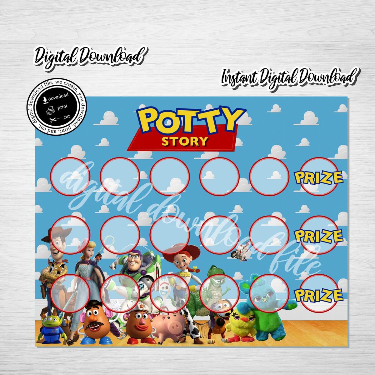 Free Toy Story Potty Training Chart Template To Edit Online