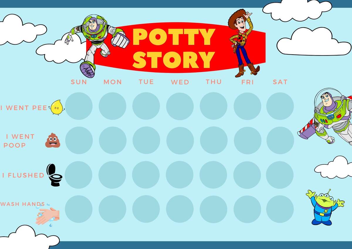 Toy Story Potty Training Chart Printable Toilet Training Chart Toileting Reward Chart Instant Download Buzz Lightyear Reward Chart Etsy Ireland
