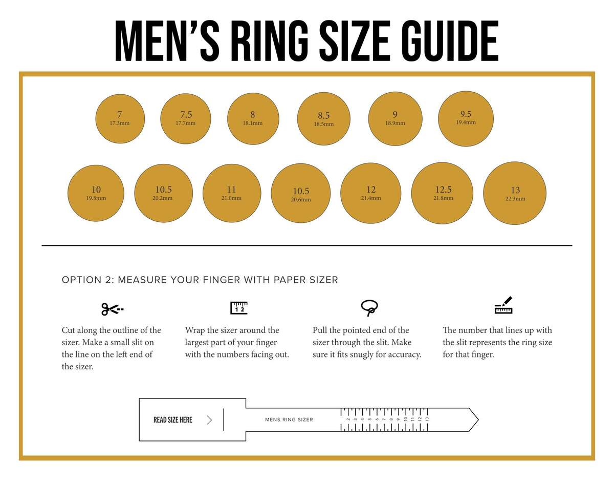 Us Men 039 s Ring Size Printable Chart Chart How To Measure A Man 039 s Ring Finger Size Chart Printable