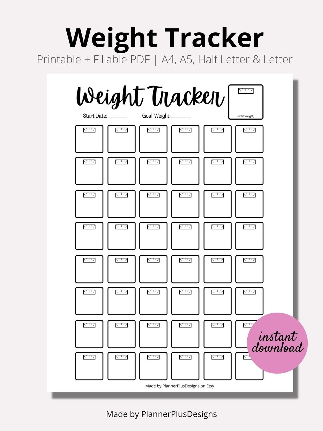 FREE Weight Loss Tracker Printable Customize Before You Print