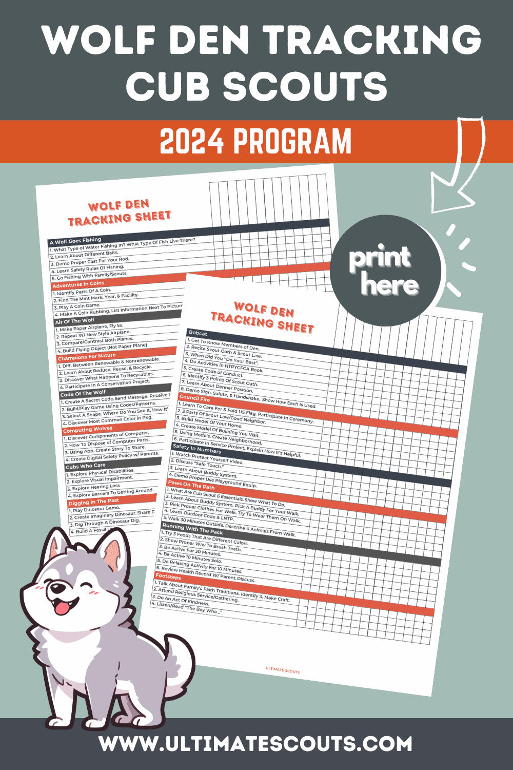 Wolf Den Tracking Worksheet 2025 Ultimate Scouts