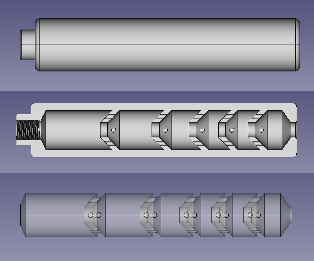 Working On A Suppressor Design Yes I M Getting A Form 1 Tax Stamp And Have A Question About The Threading Can Someone Check My Work Details In Comments R Gunsmithing