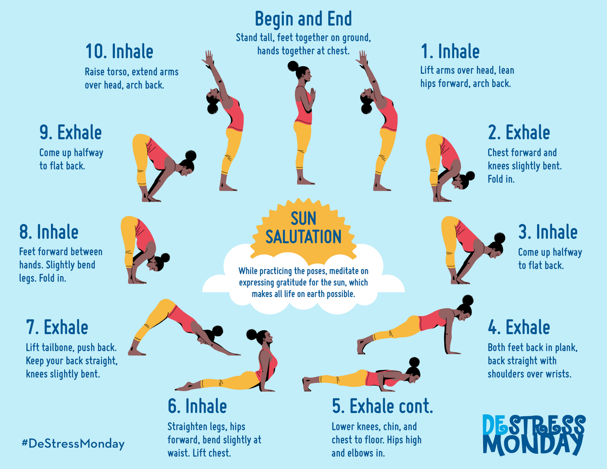 Sun Salutation Yoga Exercise Surya Namaskara Sequence Infographic Chart Simple Minimal Style Asana Symbols With Text Captions Stock Vector Image Art Alamy